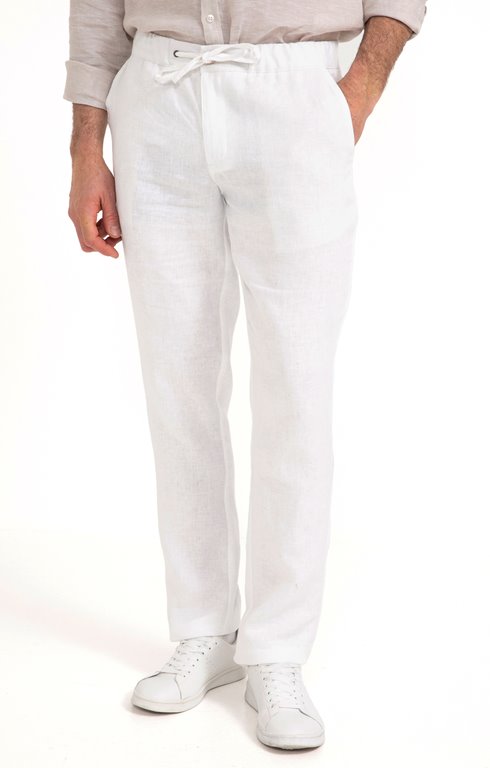 Pantalon en lin Lino avec cordon