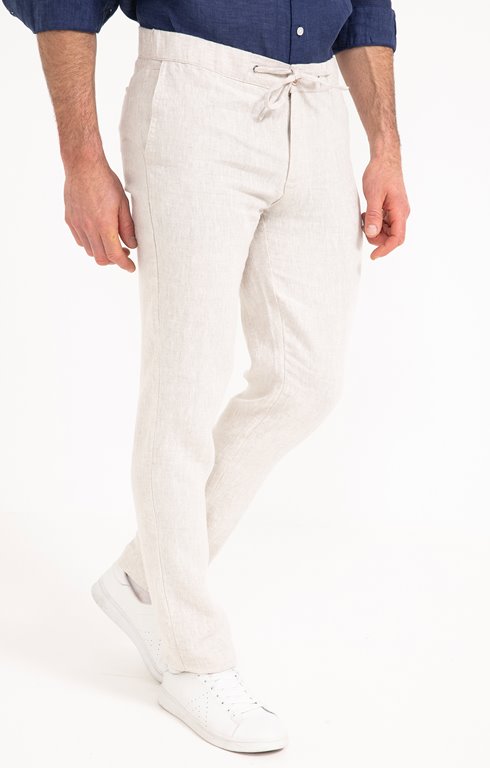 Pantalon en lin Lino avec cordon