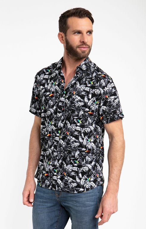 Chemise regular à motif tropical