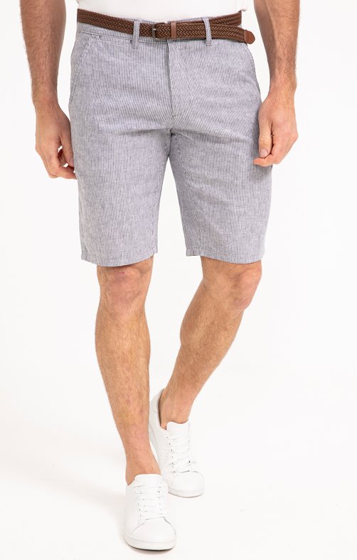 Bermuda rayé avec ceinture