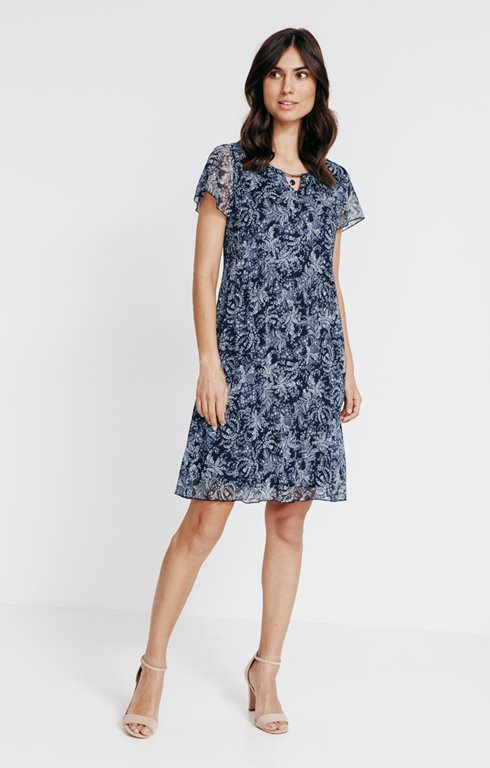 Robe Mid-Longue Taille 52 M&S - Imprimé Original En Voile - Neuve (portée Une Fois) - Convient Taille 44/46 Et Plus