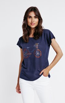 Tee-shirt motif vélo en strass