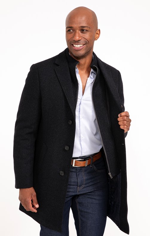 Manteau mi-long Blucheck