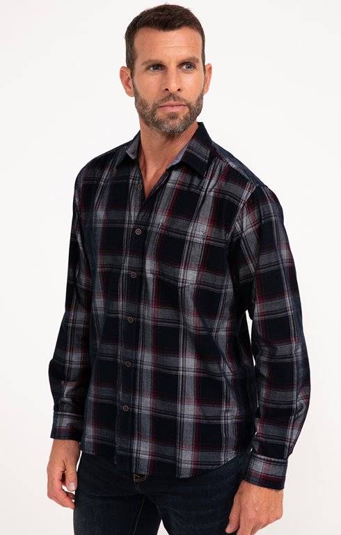 Chemise manches longues à carreaux