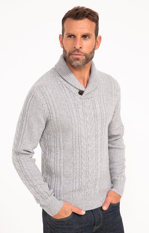 Pull col châle Torsade