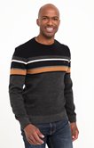 Pull col rond rayé bnj