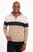 Pull col montant rayé sporty
