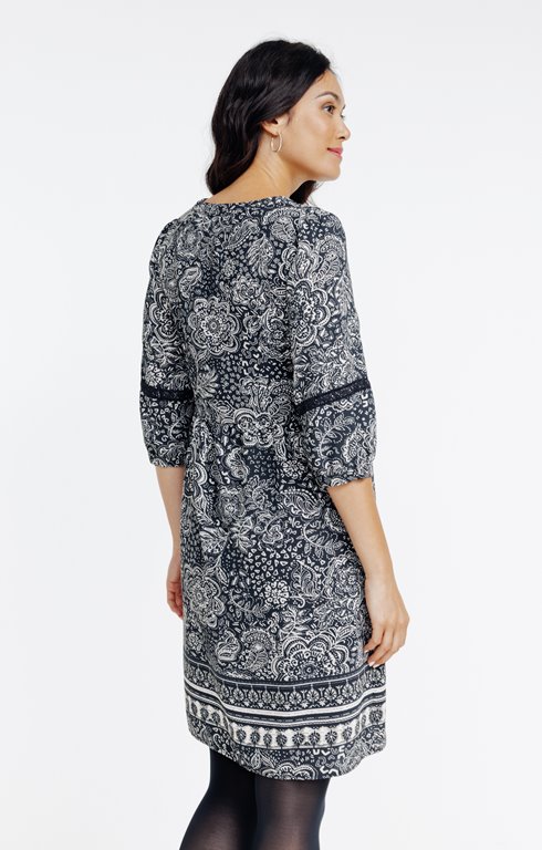 Robe Michael Stars - Manches 3/4 - 100% Rayonne - Taille S - Noir - Neuf Avec étiquettes