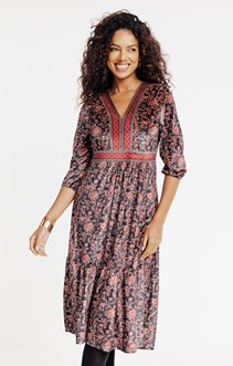 Robe longue en velours