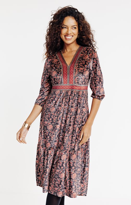 Robe longue en velours