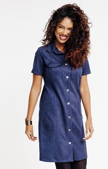 Robe chemise en suédine