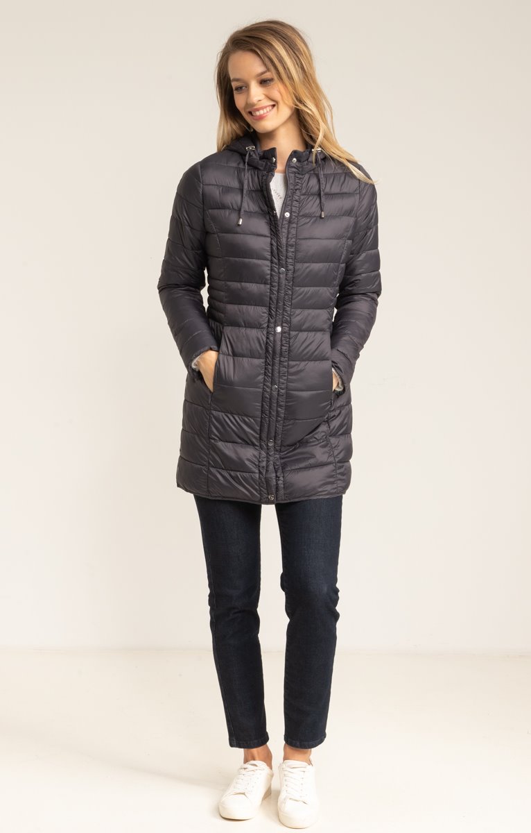 Doudoune Longue Légère Femme à Capuche – Parka Matelassée Oversize Grande Taille, Chaude Et Fine Pour Hiver