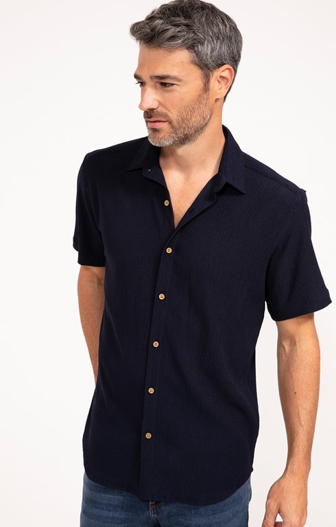 Chemise manches courtes Crepon