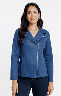 Veste biker en suédine