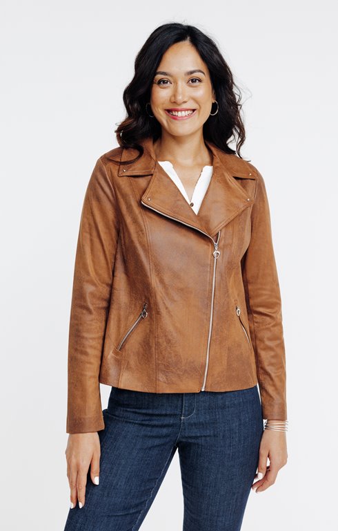 Blouson biker doublé zipé