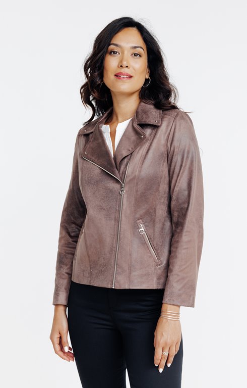 Blouson biker doublé zipé