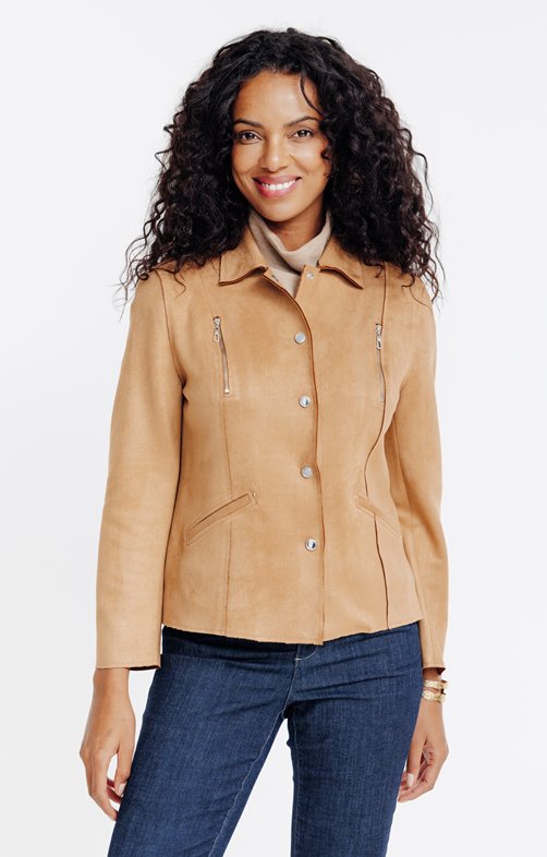Veste en daim zippée