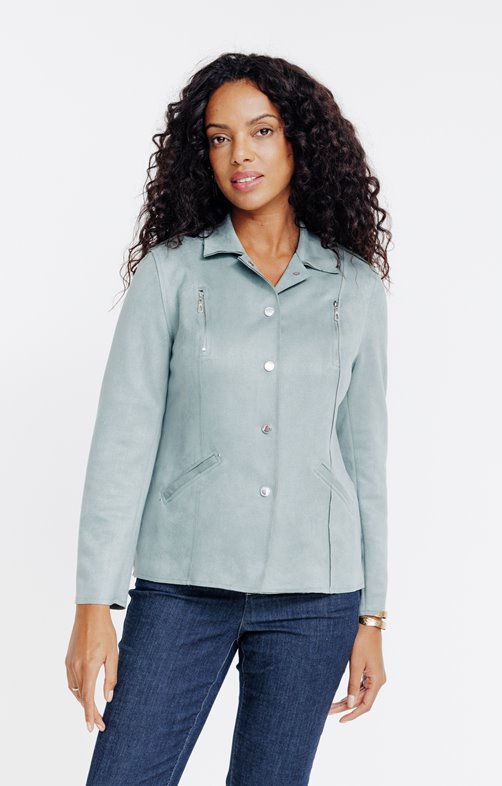 Veste en daim zippée