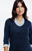 Pull col chemise à pois