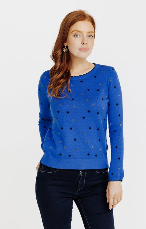 Pull à pois contrastés