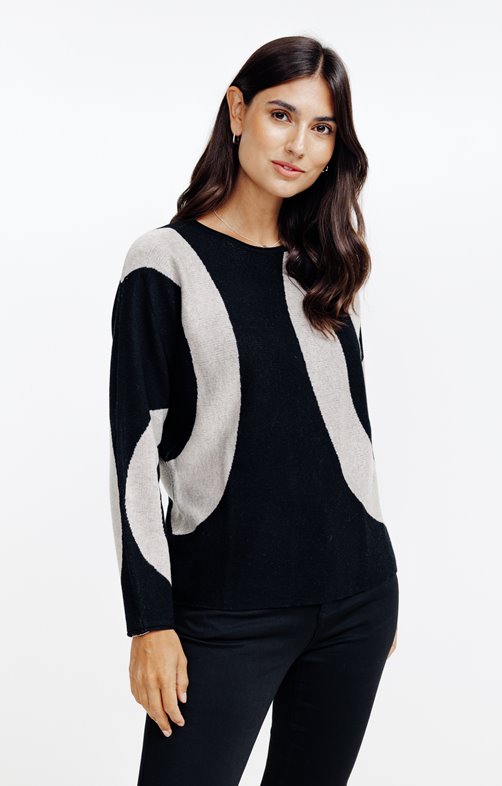 Pull en jacquard avec vagues all over