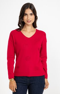 Pull avec ronds links links et strass