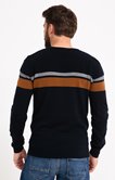 Pull col rond rayé 