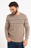 Pull col rond rayure 
