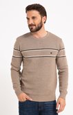 Pull col rond rayure 