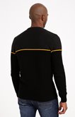 Pull col rond fine rayure jaune