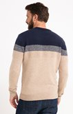 Pull col rond rayure ottoman
