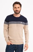 Pull col rond rayure ottoman