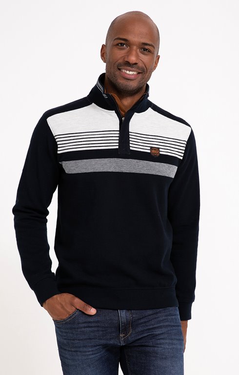 Polo col montant manches longues Blanco