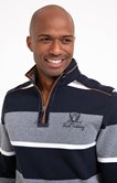 Polo manches longues col montant Stripy
