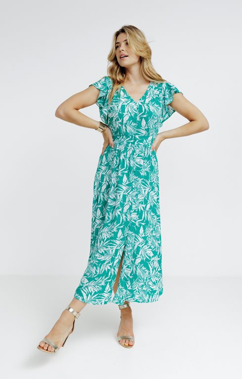 Robe imprimée en crépon 