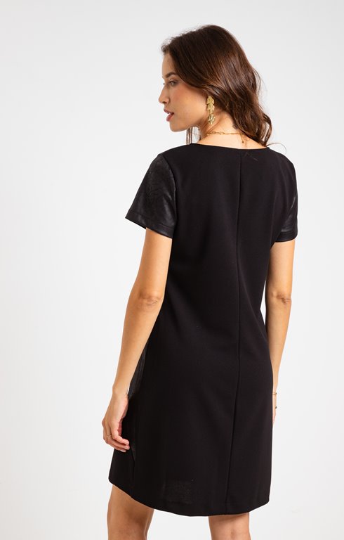ROBE EN MAILLE AJUSTÉE ET ÉVASÉE MARRON | CULT MIA | Leem
