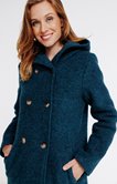 Manteau à capuche en laine