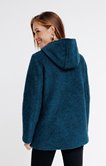 Manteau court à capuche en laine 