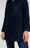 Manteau en laine col fausse fourrure 
