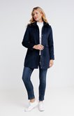 Manteau en laine col fausse fourrure 