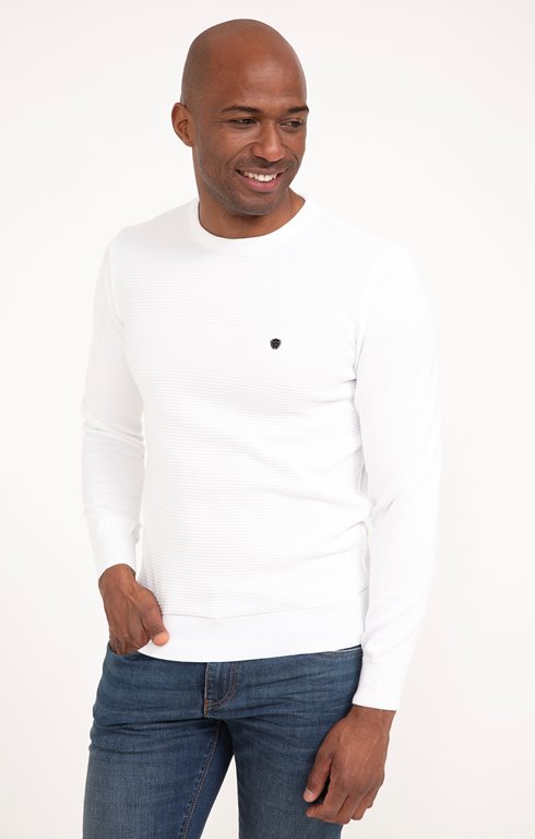 Pull col rond uni Ottoman