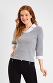 Pull 2-en-1 col détails froufrou