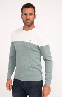 Pull col rond rayé Big