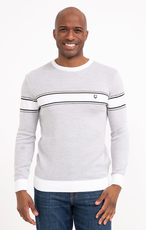 Pull col rond rayé Ben