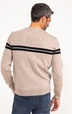 Pull col rond rayé Miel