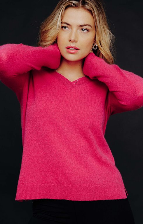 Pull col V en cachemire