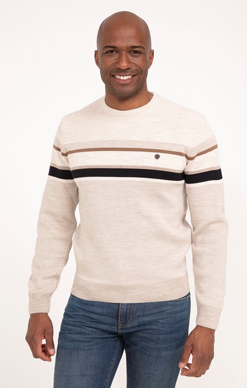 Pull col rond rayé Acacia
