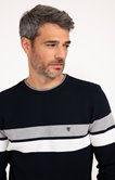 Pull col rond rayé Bande Placée