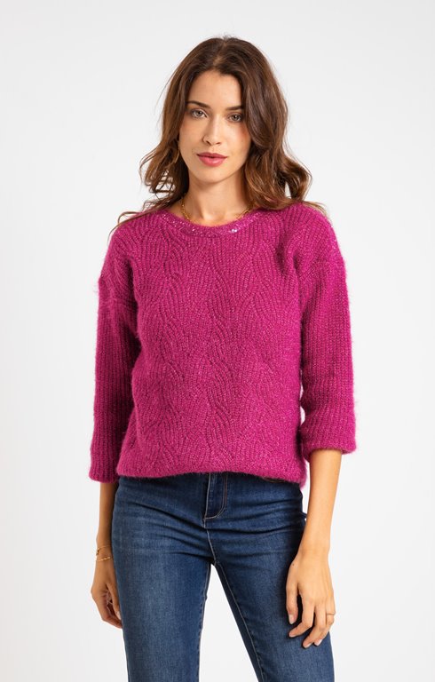 Pull manches longues col bateau