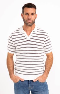 Pull col polo manches courtes Estival